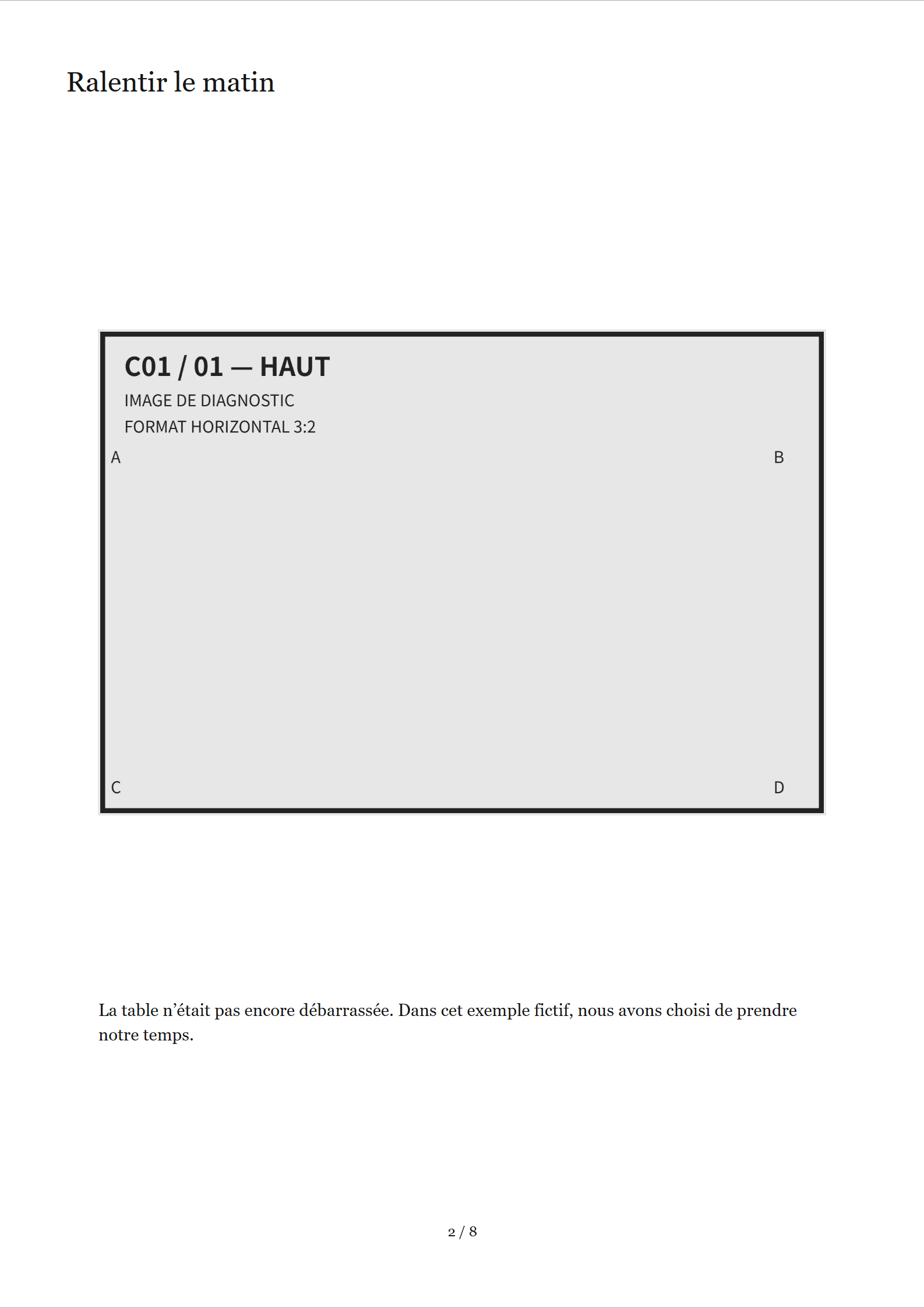 C01, page 2 sur 8 : rendu A4 avec 1 images de diagnostic