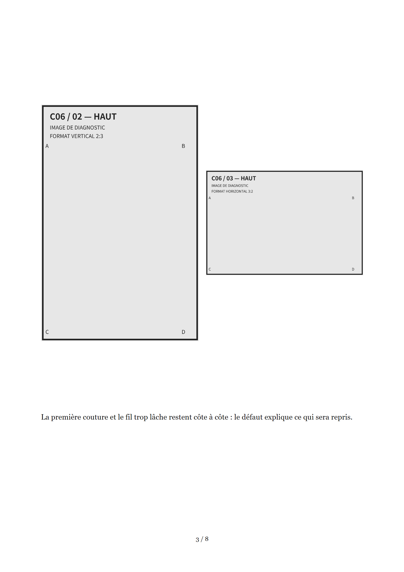 C06, page 3 sur 8 : rendu A4 avec 2 images de diagnostic